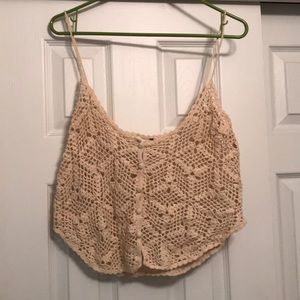 Cropped crochet tank top